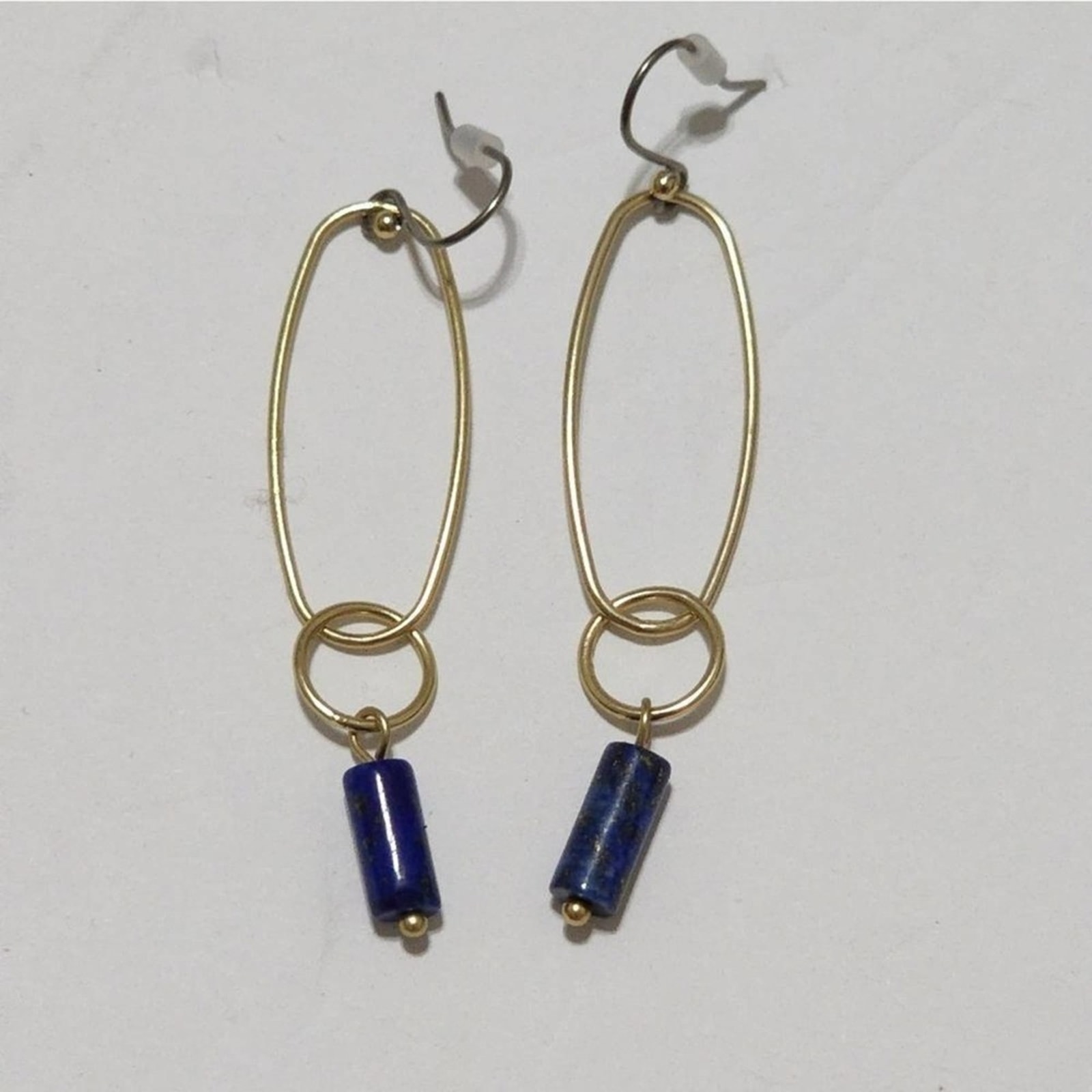 Lucky Brand Gold Tone And Blue Dangle Earrings New 35$